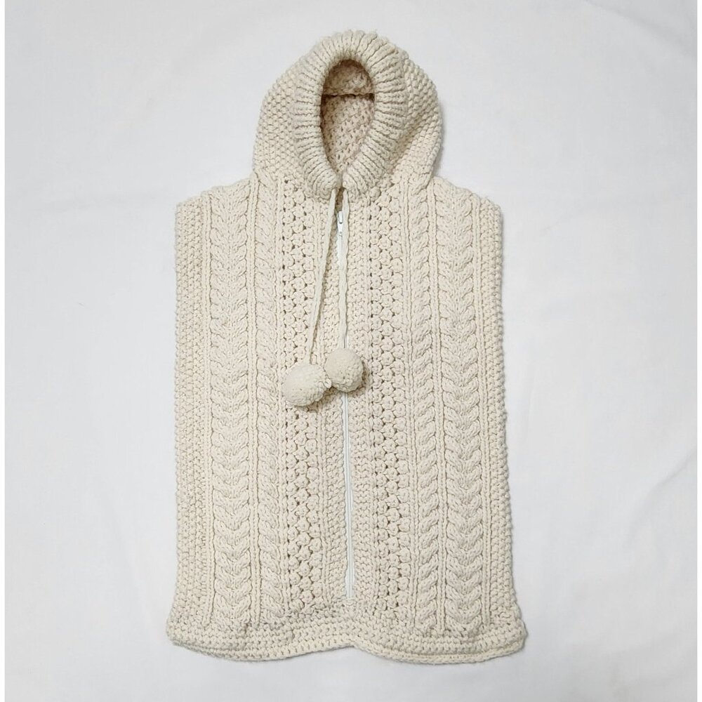 Hand Knit Wool Baby Bunting Vtg Snuggle Sack Gender Neutral Infant Winter Snow